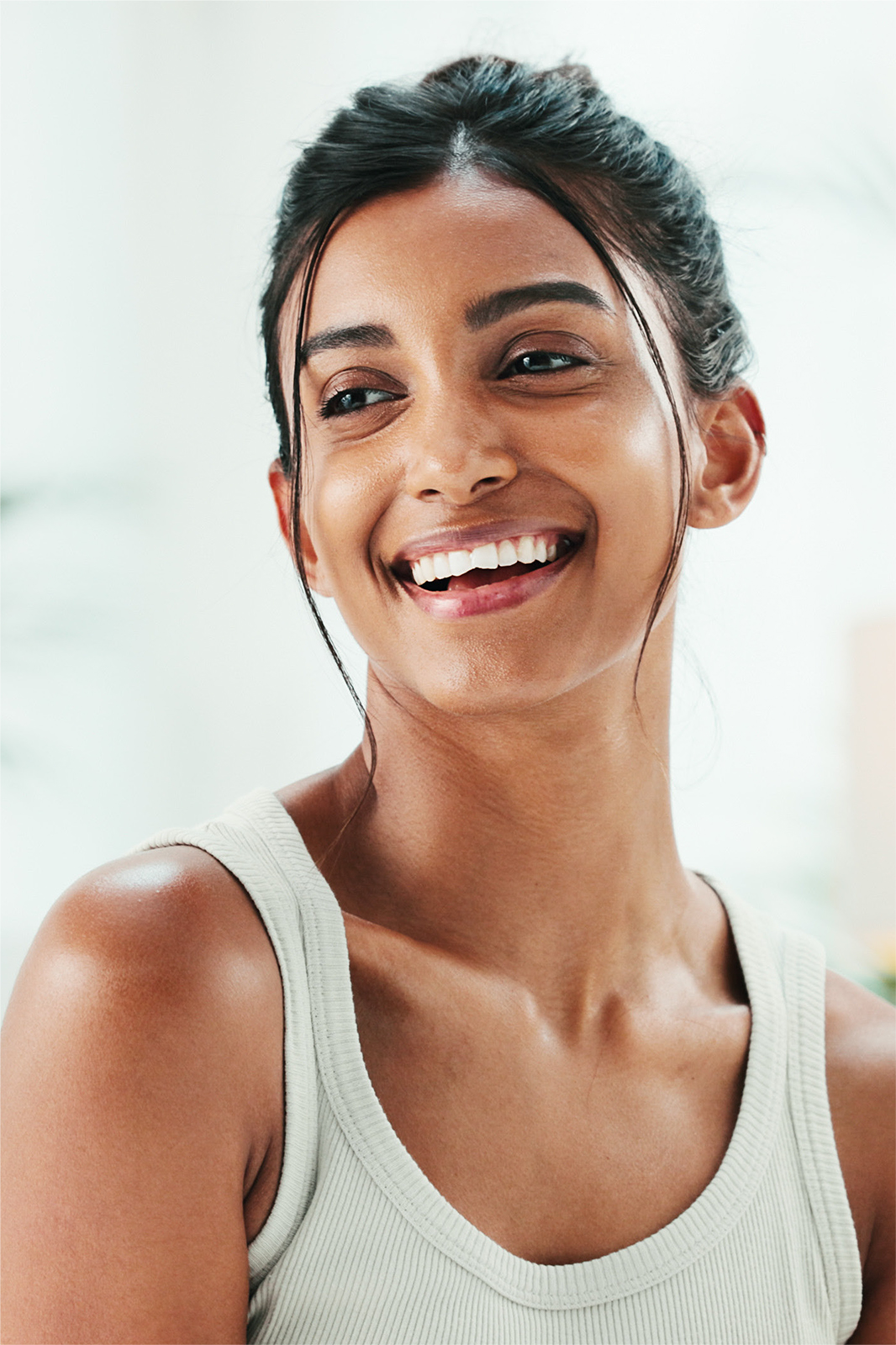 Smiling woman with healthy, glowing skin